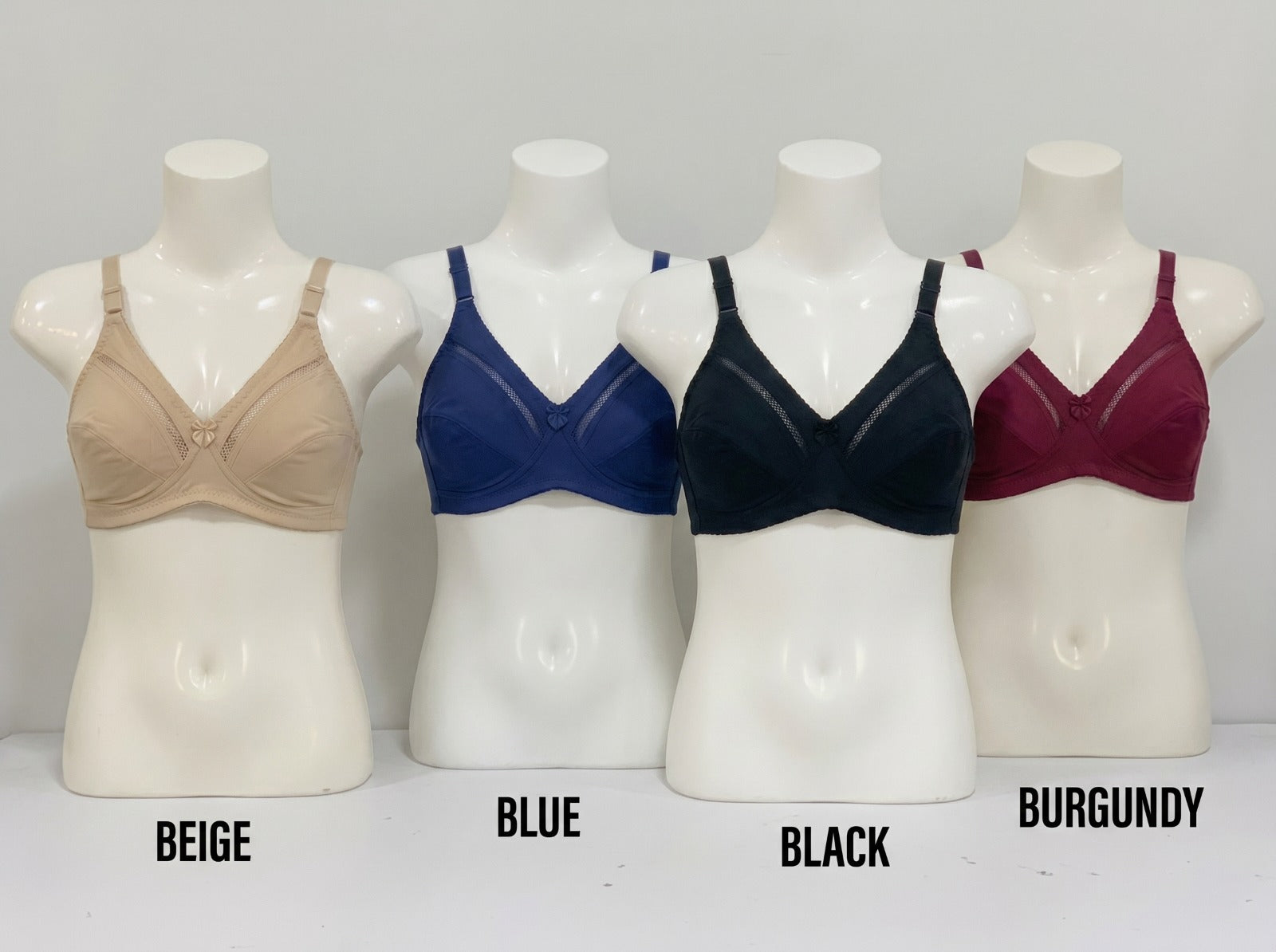 Pack of 4 Women’s Cotton Comfort Bras – Non Padded, Soft & Comfortable