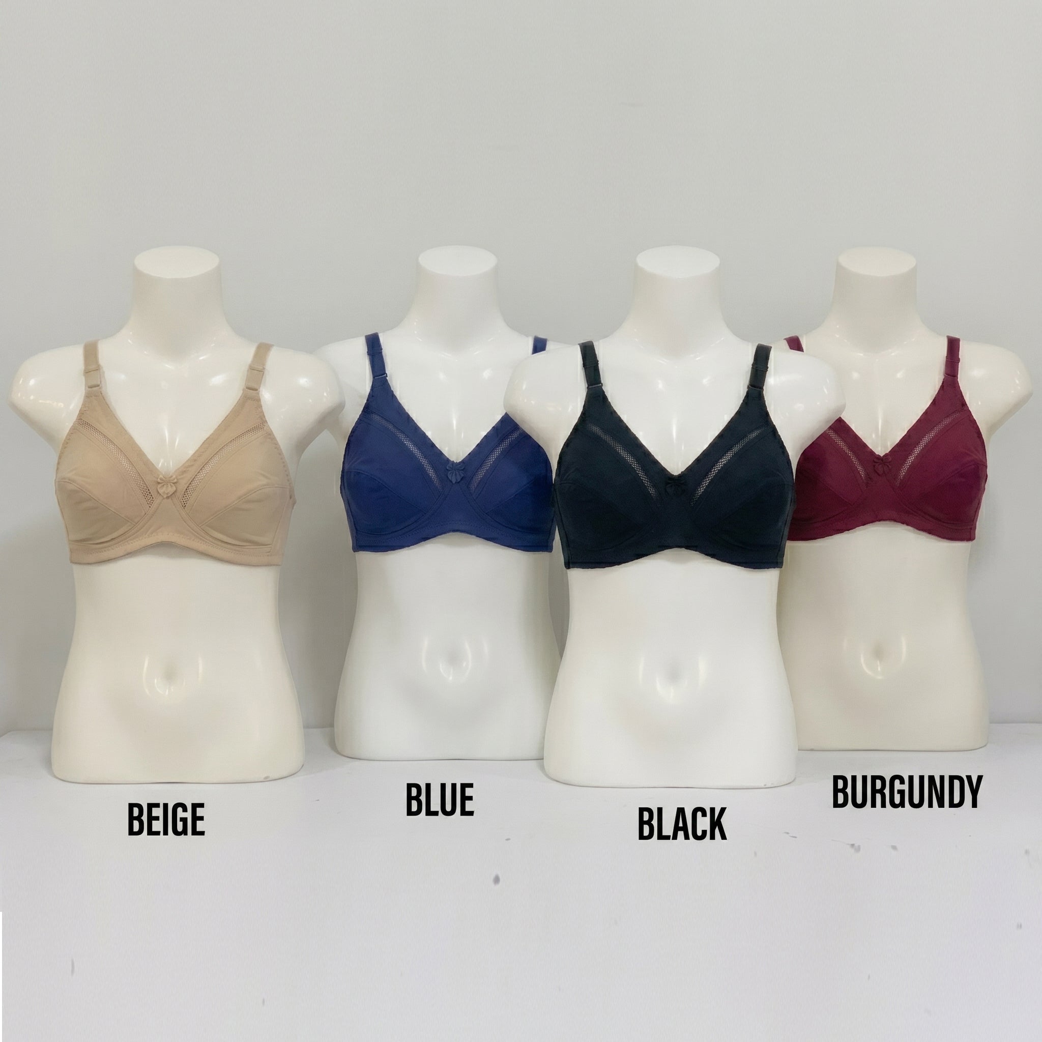 Pack of 4 Women’s Cotton Comfort Bras – Non Padded, Soft & Comfortable